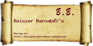 Beiszer Barnabás névjegykártya