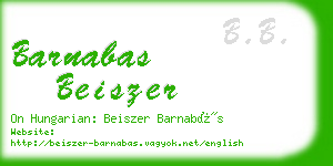 barnabas beiszer business card